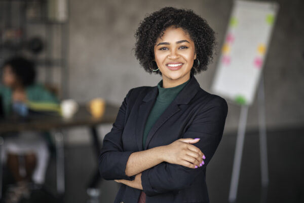 A confident sales rep